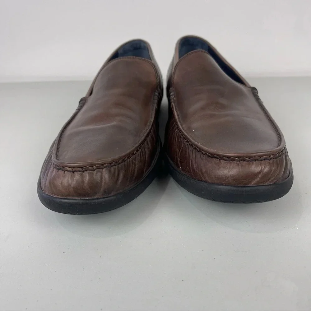 Cole Haan Brown Leather Slip On Moc Toe Loafers Size 11.5M